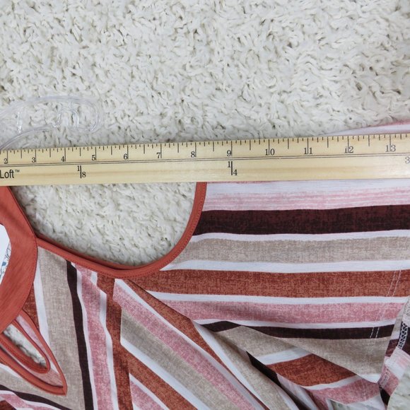 NAIF*‎ Women's Cold Shoulder Keyhole Front/Back Curved Hem Pullover Blouse~Large - Picture 9 of 10